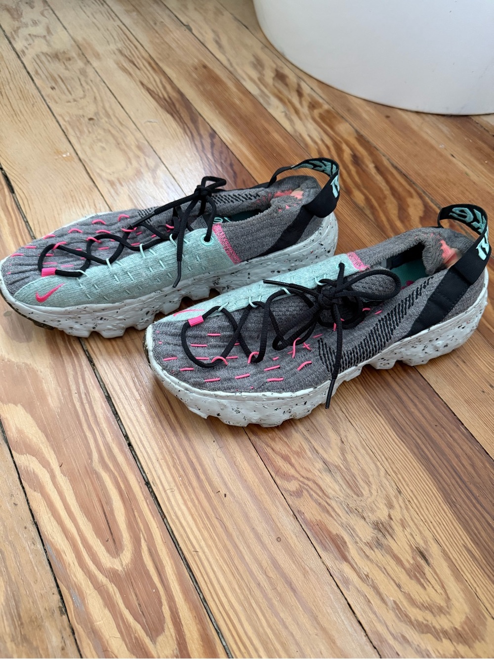 Nike Women's Gray, Mint & Pink Knit Running Shoes
